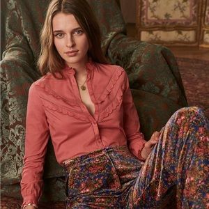 Sezane Rozy cotton blouse size 34 worn twice, hung dry